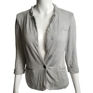 Soft Joie Gray Cropped Cardigan Minimalist Rayon Blend Open Blazer Small